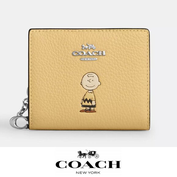 🐶❤️Coach X Peanuts Snap Wallet With Charlie Brown - Picture 1 of 10